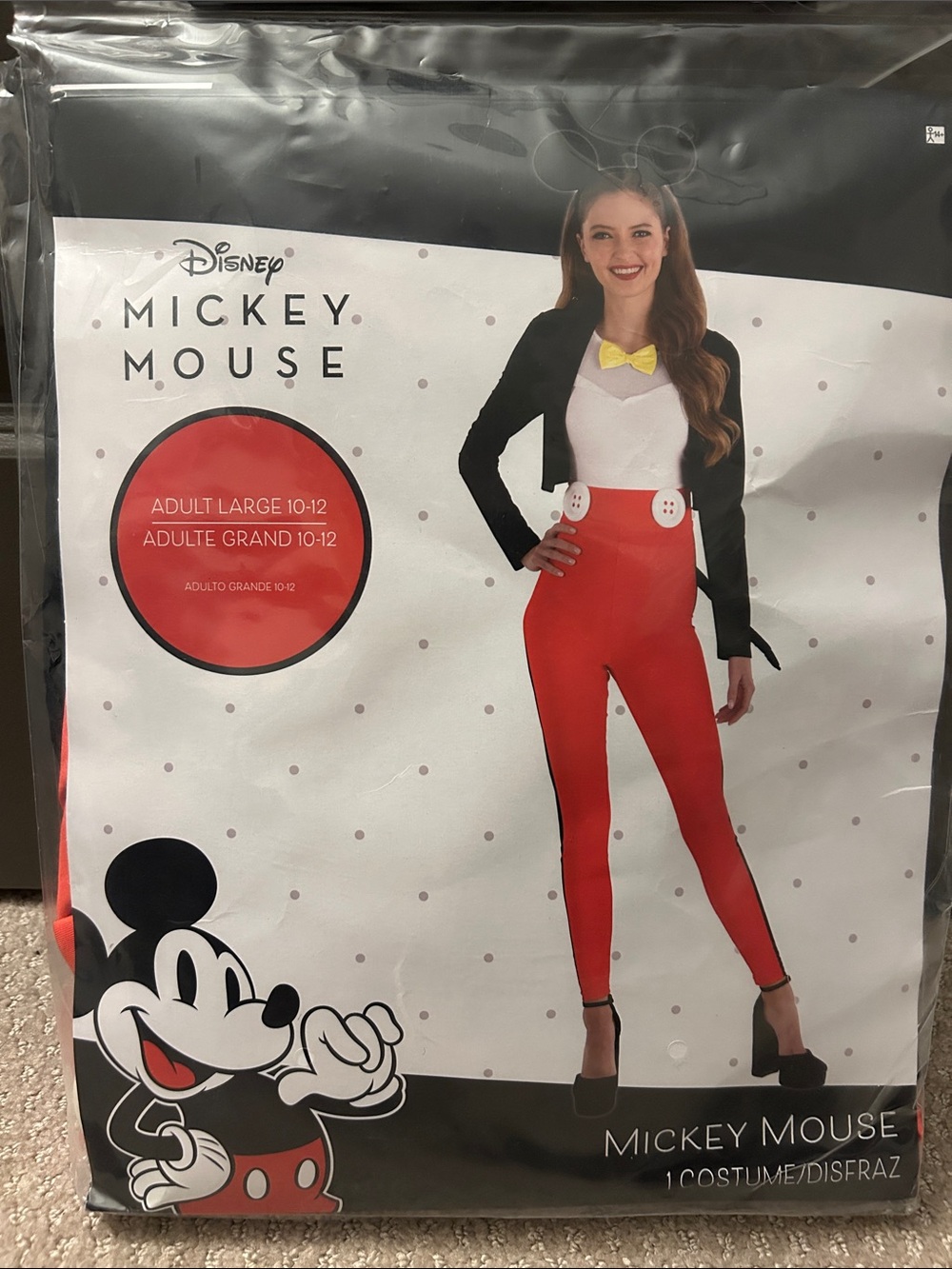 Disney Mickey Mouse costume adult large 10-12